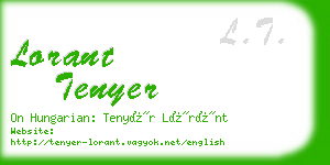 lorant tenyer business card